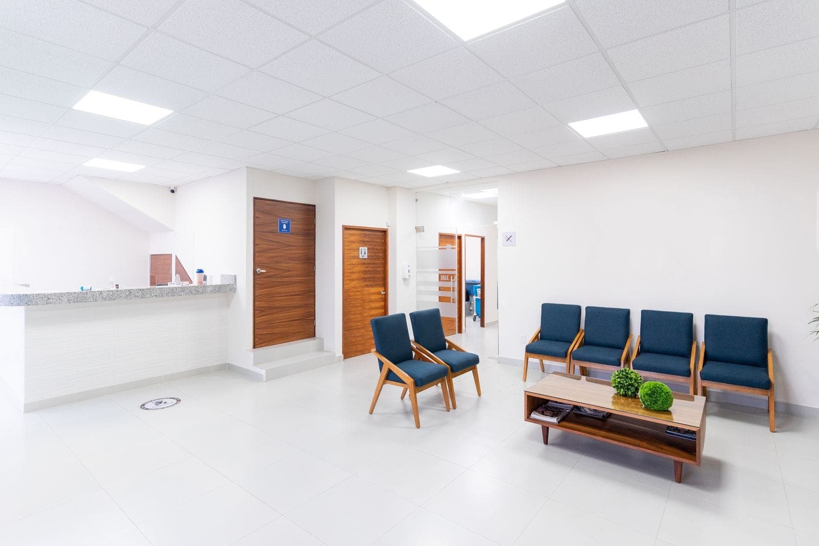 An empty clinic reception area